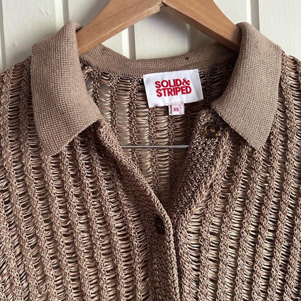 Solid & Striped Button Down Coverup/Polo - image 3